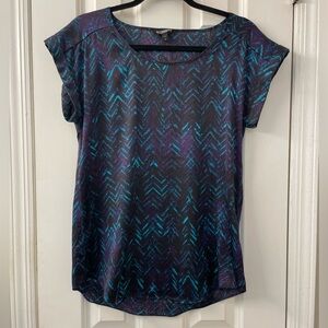 Express blouse, size S, black, purple, teal
